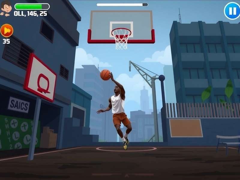 Slum Dunk Pro Gameplay Slum Dunk Pro gameplay screenshot showing a player making a dunk in a Mumbai slum court