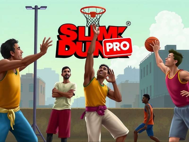 Slum Dunk Pro Official Cover Slum Dunk Pro game cover showing Indian street basketball players in a slum court